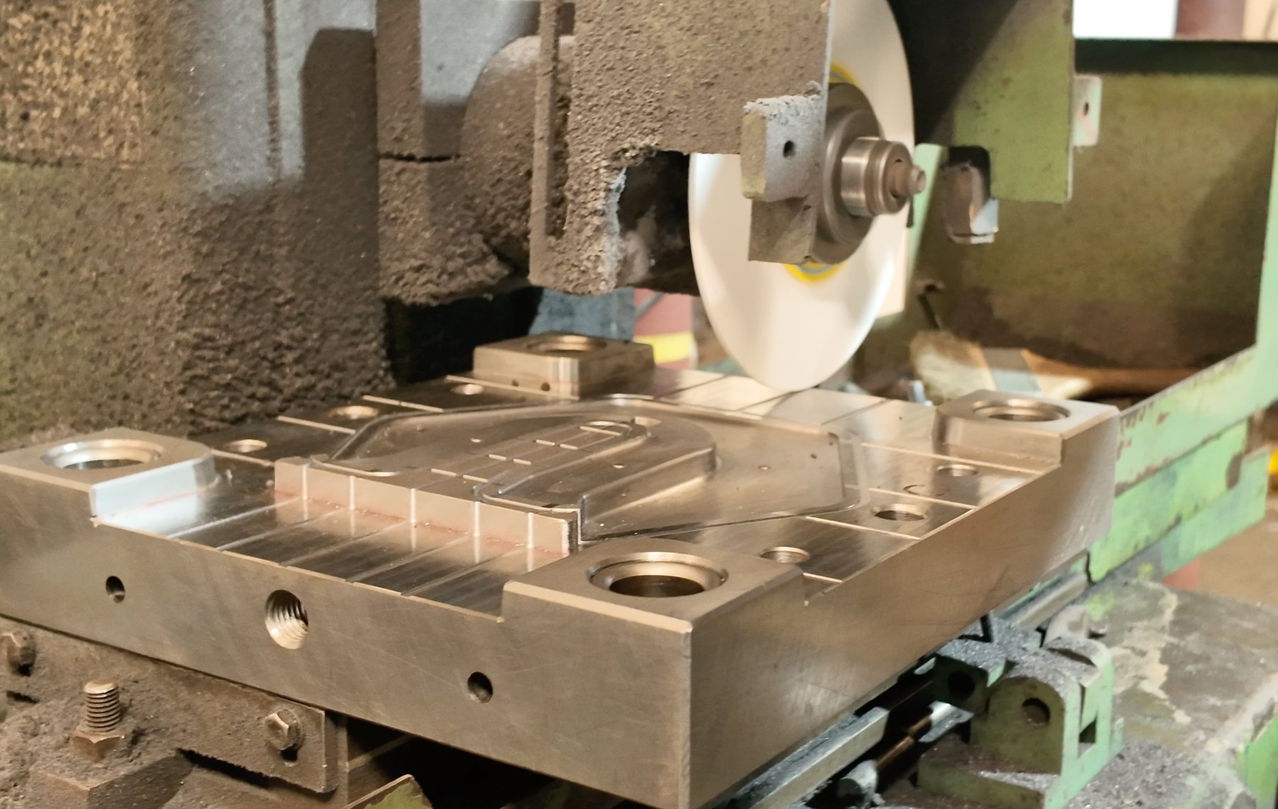 Close-up of mold machining in the Letong toolroom